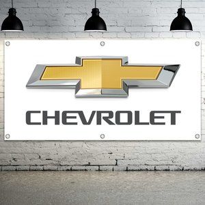 CHEVROLET Automotive Logo Vinyl Banner 3ft. Sign Chevy Dealer Sales Car Branding